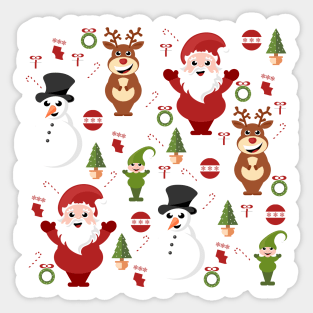 Merry Christmas cartoon pattern Sticker